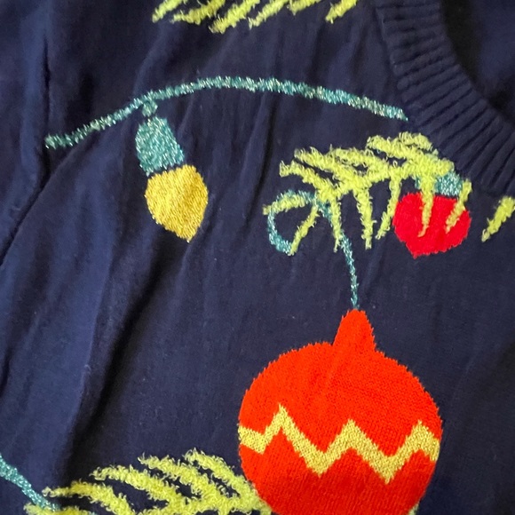 EUC Ugly/Festive Christmas Sweater Ornaments Navy -XL - Picture 4 of 9